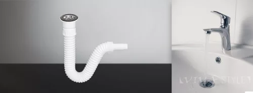 TEXO mosogató szifon flexibilis csővel - O 1" x 0,5 m x O 40/32 mm