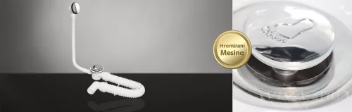 TEXO KLIKK- KLAKK króm - sr. kád le- és túlfolyó flexibilis csővel - O 5/4" x 0,5 m x O 40 mm