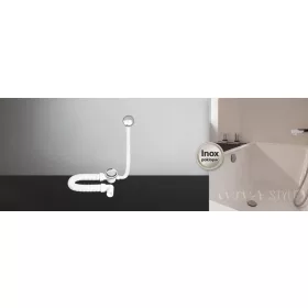   TEXO INOX kád le- és túlfolyó flexibilis csővel - O 5/4" x 0,5 m x O 40 mm