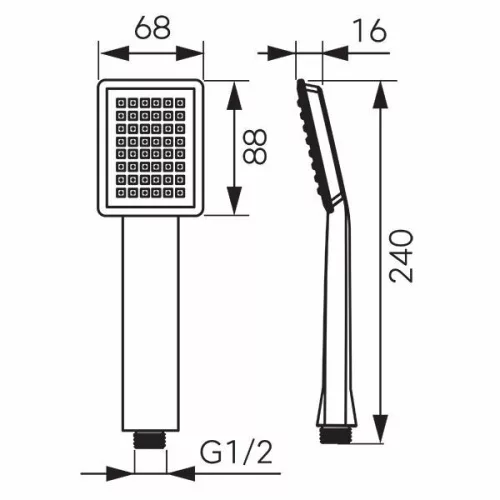 Ferro SINUS - 1 funkciós kézizuhany, fekete S170BL-B