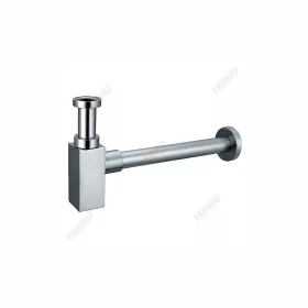   Ferro QUADRO szögletes búraszifon G5/4”x32 mm, szálcsiszolt nikkel S280NC