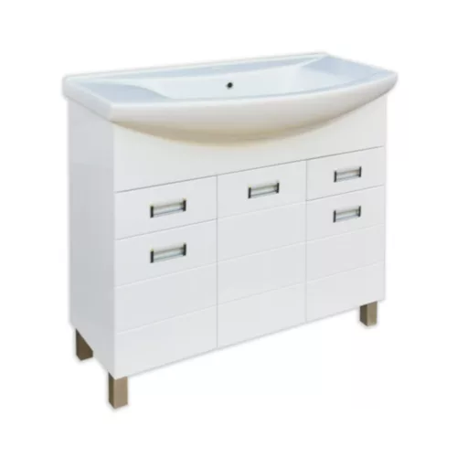 Viva Style SZQUARE 85 lábon álló fürdőszobabútor Sanovit Zenon 6085 porcelán mosdókagylóval 85cm