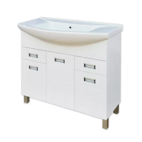 Viva Style SZQUARE 85 lábon álló fürdőszobabútor Sanovit Zenon 6085 porcelán mosdókagylóval 85cm