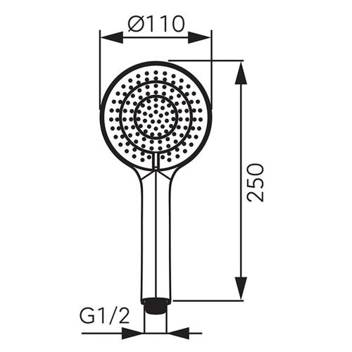 Ferro NOSTRIS kézizuhany d110mm, 3-funkciós, FEKETE