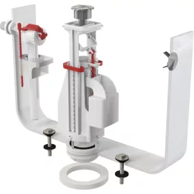   ALCA SA08A 1/2" CHROM szett: öblítő kettős nyomógombbal, oldalsó bekötésű töltőszelep 1/2", vakdugó, csavarok, tömítések