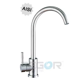   Zegor álló mosogató csaptelep (35) "J" kifolyós, rozsdamentes acél