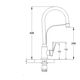   Zegor álló mosogató csaptelep fekete flexibilis kifolyóval, rozsdamentes acél