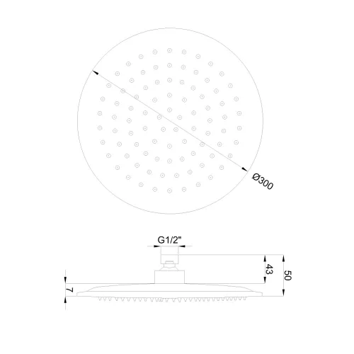 Invena ECO OXY fejzuhany, átmérő 30 cm, króm