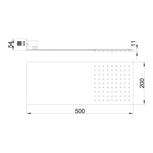 Invena fali Zuhanyszett, zuhanykar 20x20cm, króm