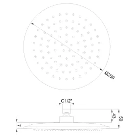 Invena ECO OXY fejzuhany, átmérő 25 cm, króm