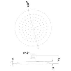 Invena MUSTA fejzuhany, átmérő 25cm, fekete