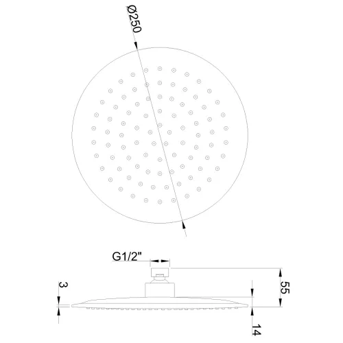 Invena MUSTA fejzuhany, átmérő 25cm, fekete