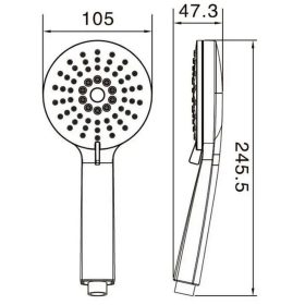   Invena KAMELEON kézizuhany, 3 funkciós, fekete, waterplating bevonat