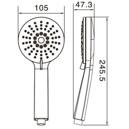 Invena KAMELEON kézizuhany, 3 funkciós, fekete, waterplating bevonat