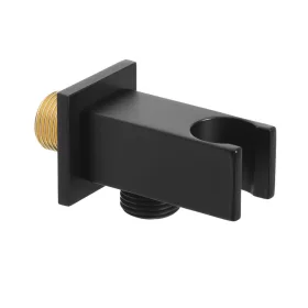   Invena Sarokcsatlakozó zuhanycsőhöz, szögletes, 1/2" , fekete