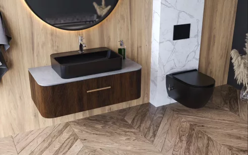 CeraStyle CITY SLIM WC ülőke - MATT ANTRACIT - fekete - duroplast -lecsapódásgátlós -klikk rendszerű
