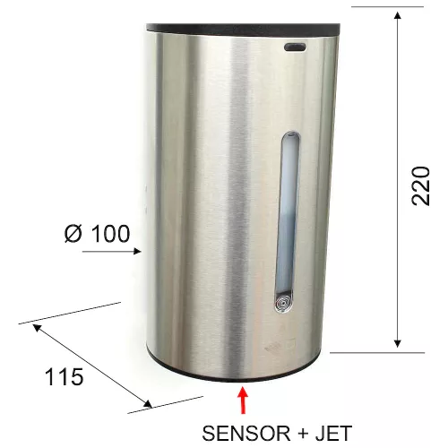 Sapho Érintésmentes folyékony szappanadagoló 650mm, csiszolt inox (SE071)