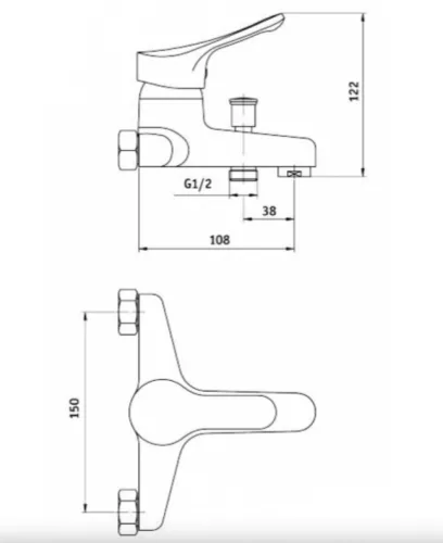 Deante Joko kád-zuhany csaptelep zuhanyszett nélkül BOJ010M