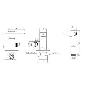   Sapho Aqualine falba süllyesztett csaptelep bidézuhannyal, matt fekete SK301B