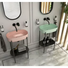   Sapho Aqualine PUNO mosdótartó konzol, 550x780x360mm, fekete SKA570-2