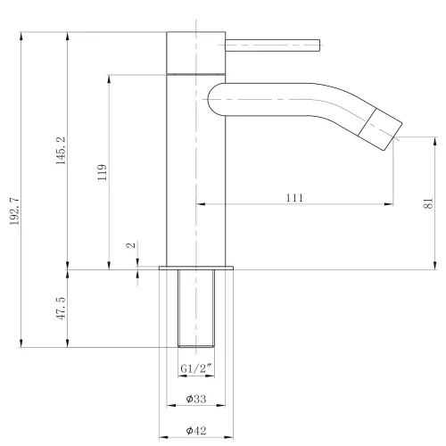 Sapho SMALL állószelep hidegvizes, króm, 145mm magas, leeresztő nélkül (SM24)
