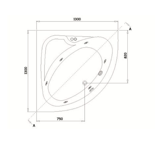Sanica Assos sarokkád 130x130cm
