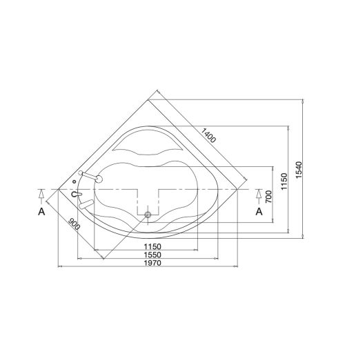 Sanica Bahama sarokkád 140x140cm