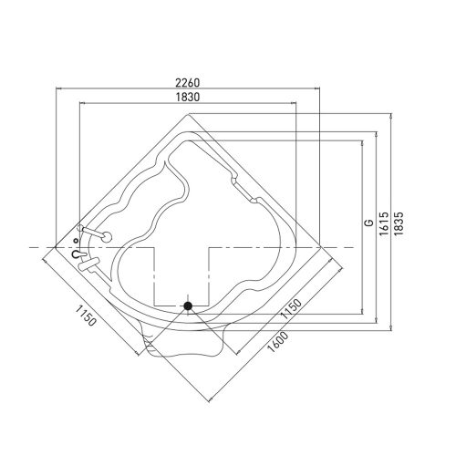 Sanica Regal sarokkád 160x160cm