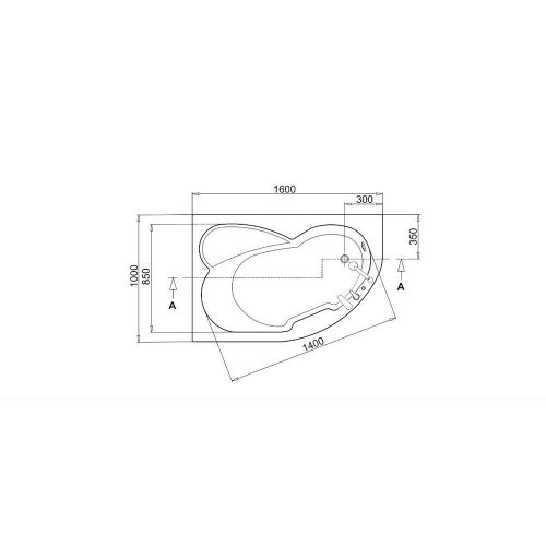 Sanica Sabin aszimmetrikus sarokkád 160x100cm balos