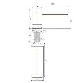 Sapho Beépíthető szappanadagoló, 350ml, inox (SP010)