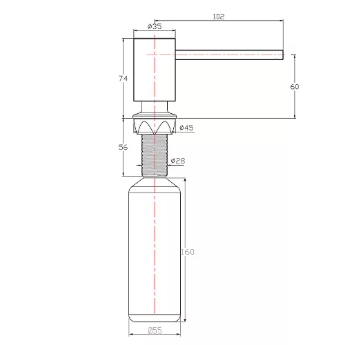Sapho Beépíthető szappanadagoló, 350ml, inox (SP010)