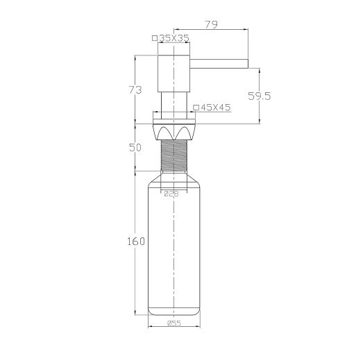 Sapho Beépíthető szappanadagoló, szögletes, 350ml, króm (SP011)