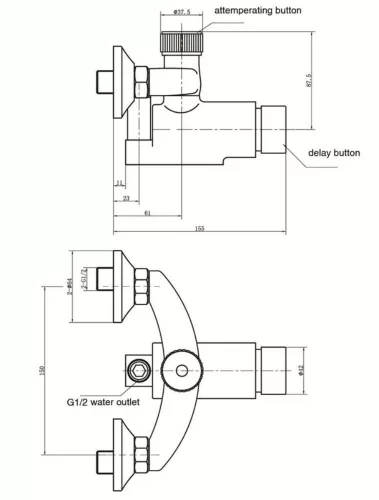 Diplon Zuhanycsaptelep nyomógombos időzítős ST0605