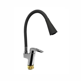   Zegor álló mosogató csaptelep króm  fekete flexibilis kifolyócsővel