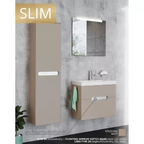 Tboss SLIM 60 alsószekrény öntöttmárvány mosdóval (60x35/55cm)