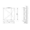 Tboss MIRROR BOX RECTA 75 Tükrös felsőszekrény 30cm-es LED lámpával, 75x80/16cm