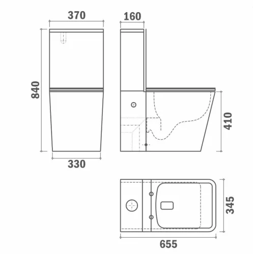 Teka Formentera monoblokkos WC csésze alsó/hátsó kifolyású 700170200