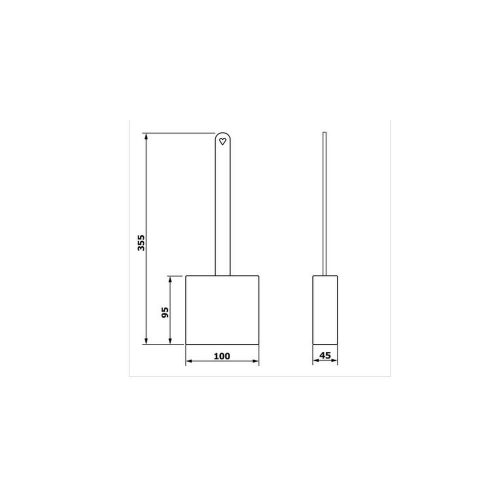 Aqualine-Sapho WC-kefe szilikon fejjel, fehér (TF010)