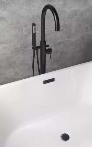 Aqualine klik-klak kádlefolyó matt fekete TF9005B Duoro kádhoz