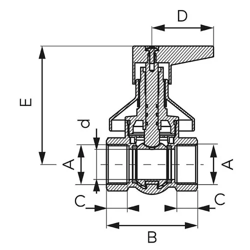 Csempeszelep 3/4" golyós R34 Ferro KFP2D