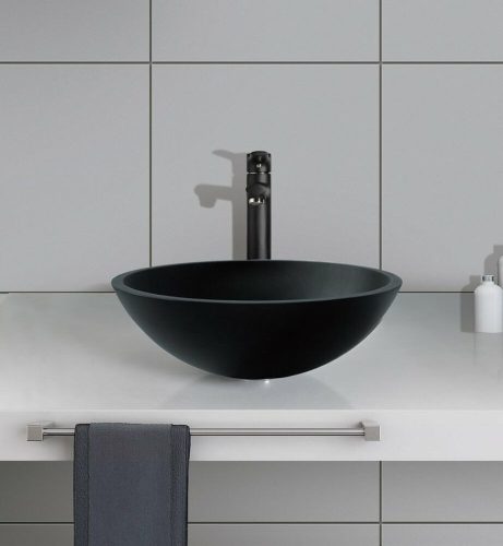 Sapho Beauty Telica üvegmosdó ráépíthető fekete 42cm átmérőjű TY181B