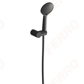   Ferro NOSTRIS zuhanyszett: zuhanytartó fix, zuhanyfej, gégecső, FEKETE