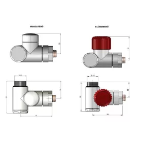   AREZZO design VARIOPEX/INTEGRA radiátor szelep fekete, bal AR-VARIOPEX-B-L