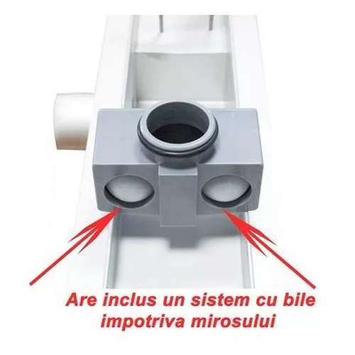 Ermetiq Zuhanyfolyóka 700x70mm rozsdamentes a test és rács Clasic SZÜRKE