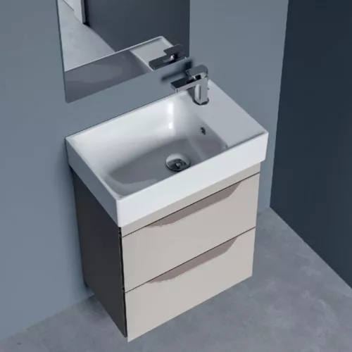 CeraStyle SHARP porcelán mosdókagyló 50 cm - 50 x 25 cm - JOBB CSAPLYUKAS