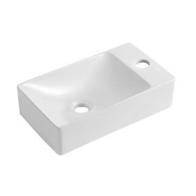   Diplon kerámia kézmosó 38x22/10cm, jobb oldali csaplyukkal, falra szerelhető (WB6421)