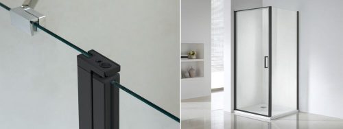 Wellis Quadrum Black egy nyílóajtós szögl. kabin, Easy Cleannel, üvegtörés garanciával