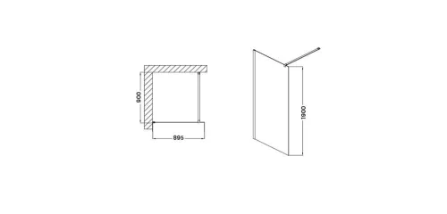 Wellis Astro 90 walk-in zuhanyfal, Easy Cleannel, üvegtörés garanciával