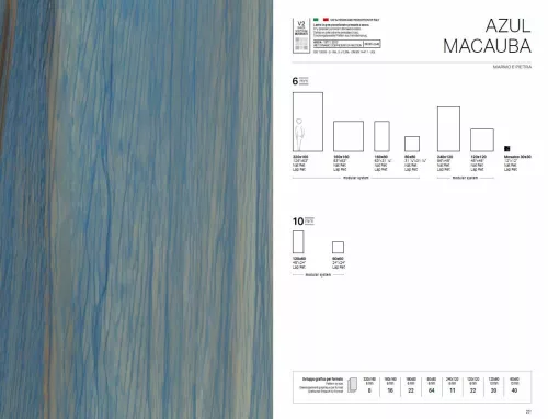 AVA La Fabbrica AZUL MACAUBA kerámia burkolólap