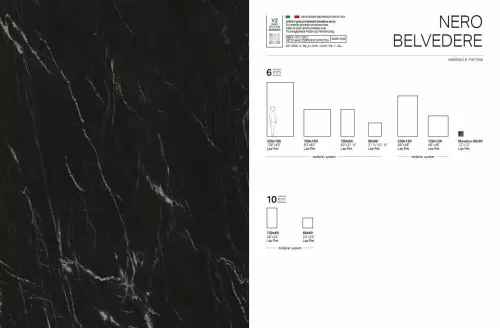 AVA La Fabbrica NERO BELVEDERE kerámia burkolólap